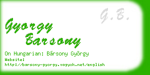 gyorgy barsony business card